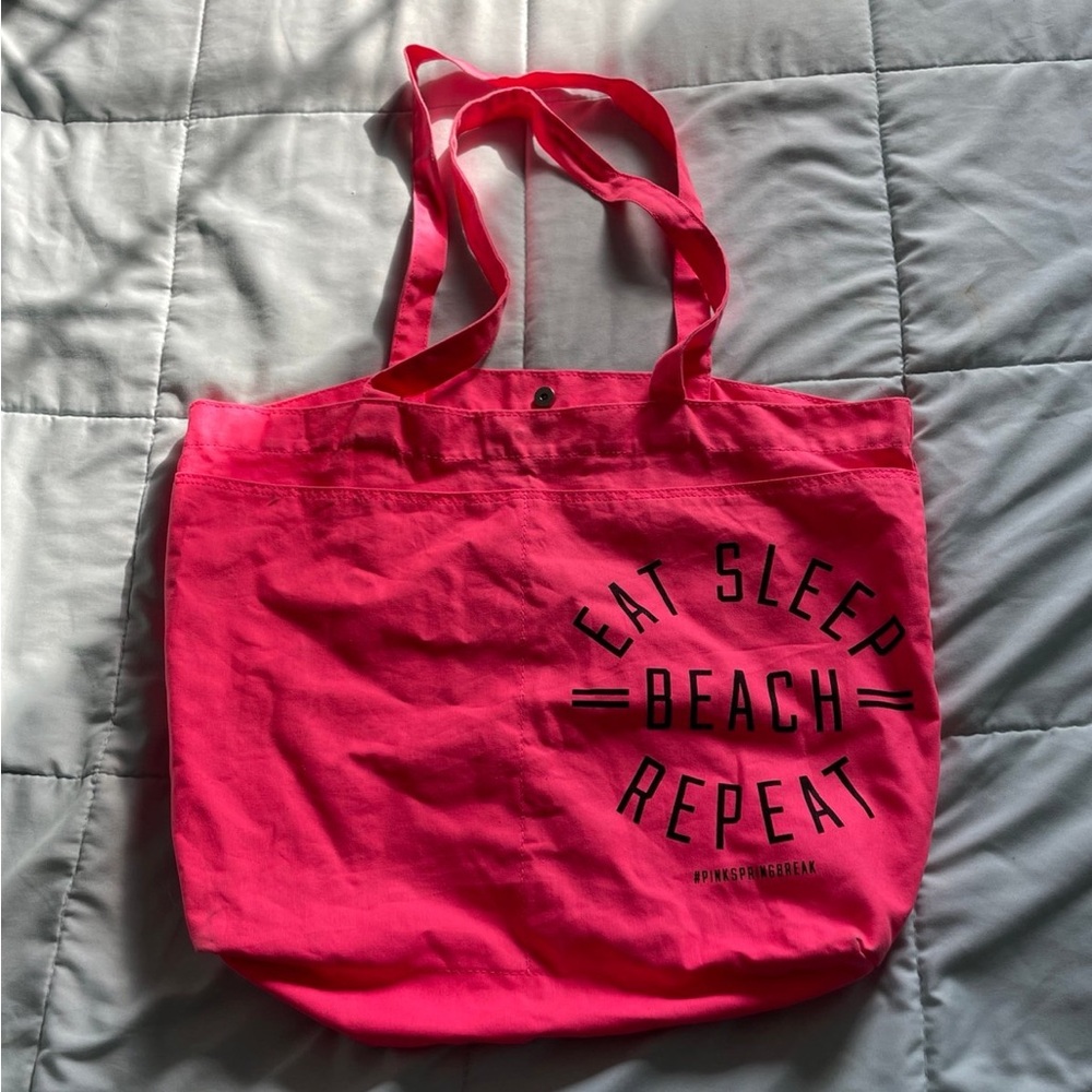 VS Victoria’s Secret PINK hot pink tote bag with pockets